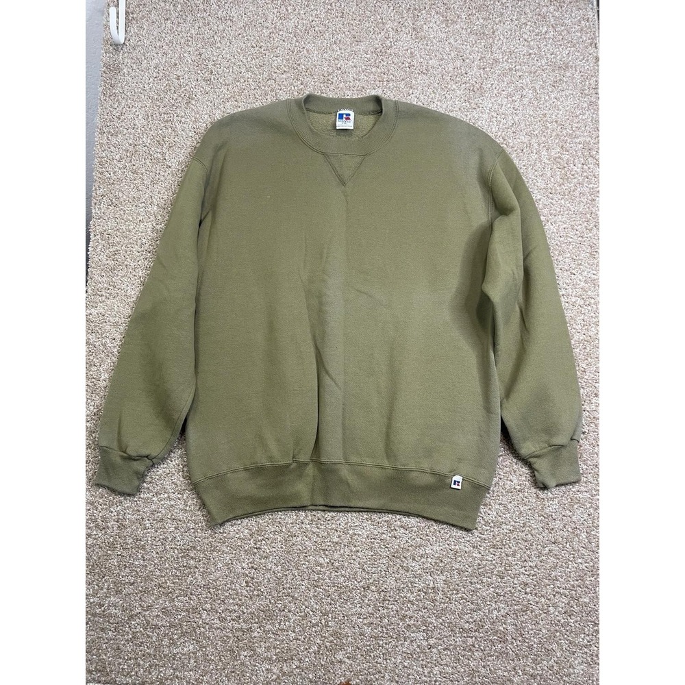 Vintage Russell Athletic Sweatshirt Mens 2XL Green Made USA Y2K